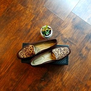 NWOT Leopard Slips on Shoes by Massini